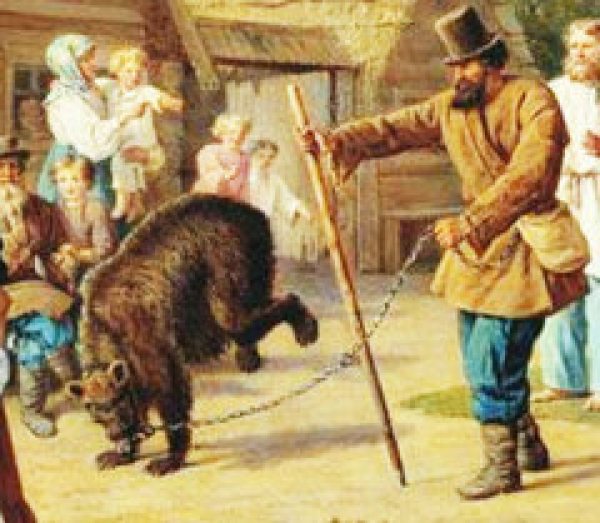 Как в старину называли медведя на руси. Скоморохи ф Рисс. Ф Н Рисс Скоморохи в деревне 1857. Скоморохи художник ф Рисс.